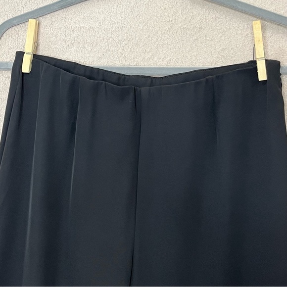 Open Edit Classic Trouser Pants-Black-Womens S-Elastic/Zipper Waist-Slit Leg-NEW - Picture 13 of 15